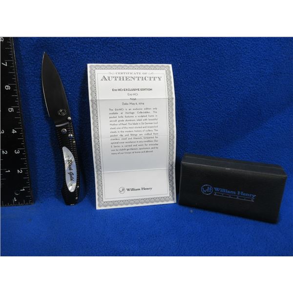 William Henry Black Gold Folding Lock Blade Knife - 3" Blade