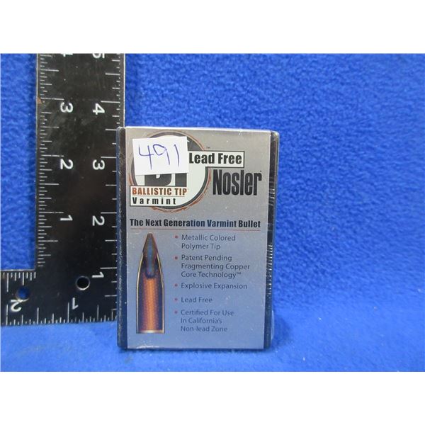 22 Cal. .224" 35gr Spitzer Ballistic Tip Nosler Bullets - Sealed Box of 100