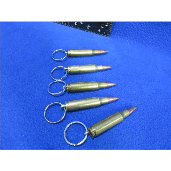 Lot of 5 Bullet Key Chains - 308 Win.