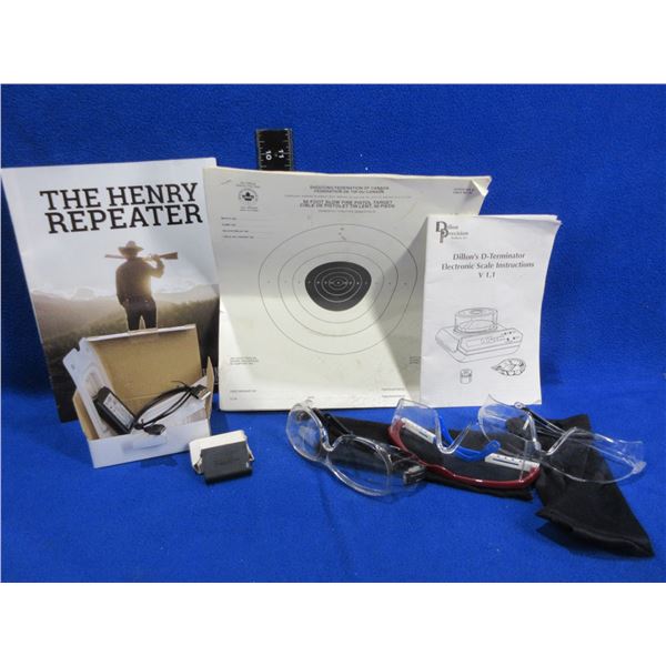 Lot of Misc. - 3 Pairs Shooting Glasses, 2 Rechargeable Batteries, Etc.