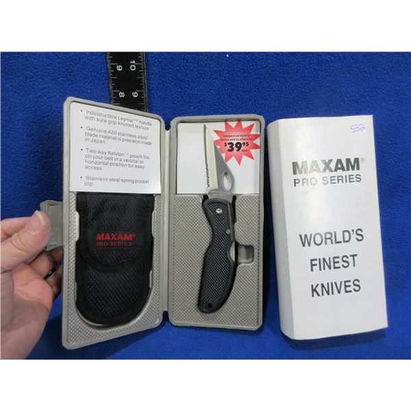 NEW - Maxam Pro Series Folding Blade Lock Knife w/ Sheath