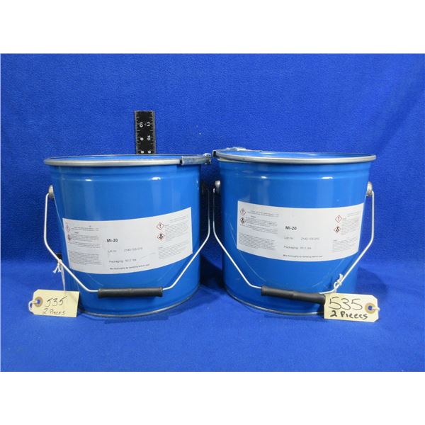 2 Empty Nickel Powder 50 lb Tins with Clamp-on Lids