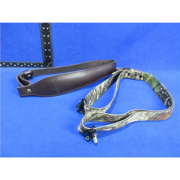 2 Slings - Mossy Oak with Swivels, Grizzly Hunting Leather