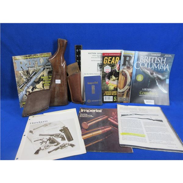 Lot of Misc. - Catalogs, Calendar, Holster, Stock, Recoil Pad, Etc.