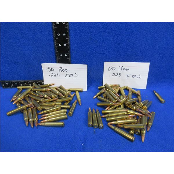 223 Rem. FMJ  Reloads (Pick Up or Ship by UPS Only) - 2 Bags of 50