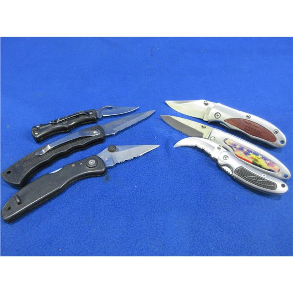 6 Assorted Folding Lock Blade Knives