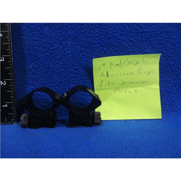 1" Medium/High Aluminum Rings - Fit .22 RF Style Bases
