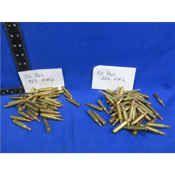 223 Rem. FMJ  Reloads (Pick Up or Ship by UPS Only) - 2 Bags of 50