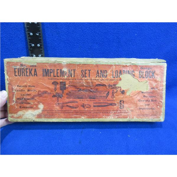 Vintage Eureka Implement Set and Loading Block Box - Implements Missing