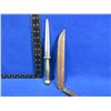Image 2 : Brass Handle Dagger with Incorrect Leather Sheath - 6 1/4" Blade