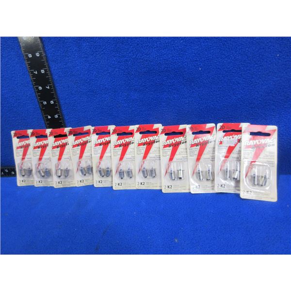Rayovac Krypton Size 2D Flashlight Bulbs - 11 Packs of 2 - New Old Stock