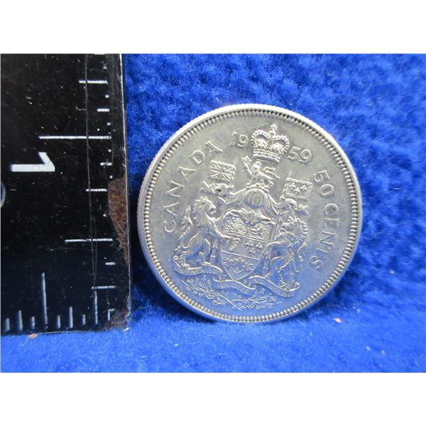 1959 Canada 50 Cent Coin - .800 Silver
