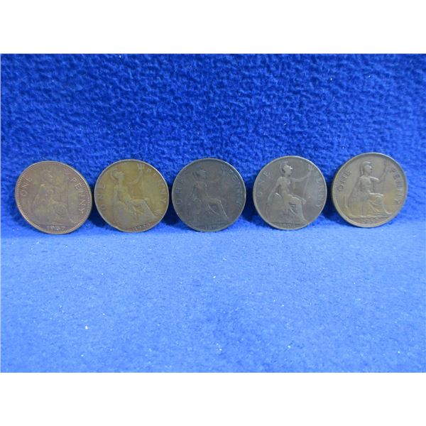 5 - United Kingdom 1 Penny - 1896, 1903, 1920, 1937, 1967