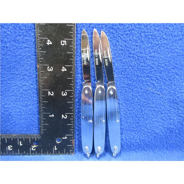 3 Folding Key Chain Pocket Knives