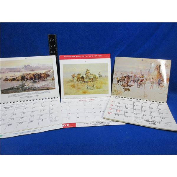 3 Charles M. Russell Calendars - 1978, 1983 and 1986
