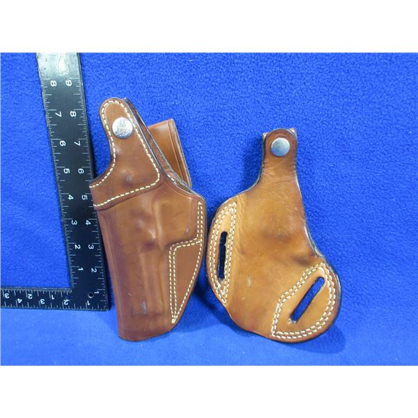 2 Leather Holsters - Bianchi # 3S Beretta 92 SB/F and Unknown
