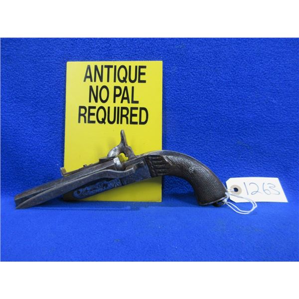 Antique - No PAL Required - Unknown Pinfire SXS Pistol in 15mm