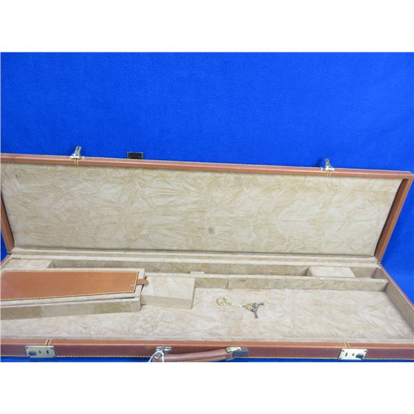Wood & Leather Hard Gun Case with 2 Keys - 37 1/2" x 10" x 2 3/4"