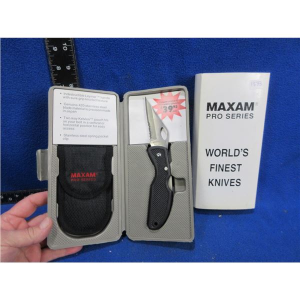 NEW - Maxam Pro Series Folding Blade Lock Knife w/ Sheath