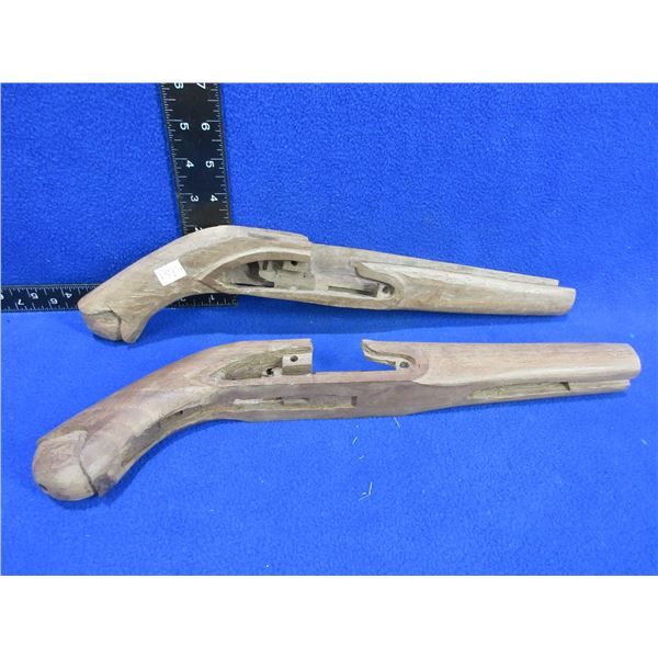 2 Wood Pistol Stock Blanks - Could be for Cap & Ball or Flintlock