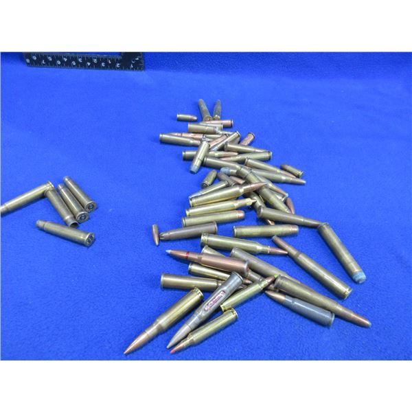 Lot of 53 Misc. Cartridges + 5 Brass (Pick Up or Ship by UPS Only)