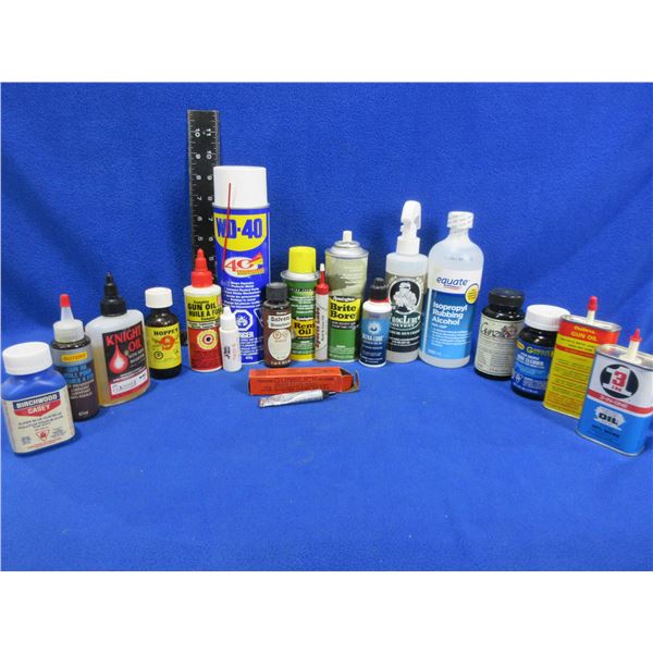 Lot of Misc. Oils & Solvents - PICK UP ONLY - WD40, Gunslick, Hoppes 9, Etc.
