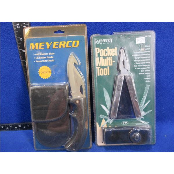 Meyerco Blackie Collins Gut Hook Knife & Safesport Multi-Tool Pliers