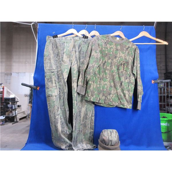 Ranger Camo Pants Large, Camo Long Sleeve Shirt XL & Walls Camo Hat