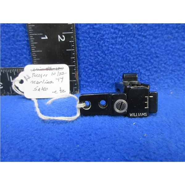 Williams RU Receiver Peep Sight for Ruger Model 44, 10/22, Etc.