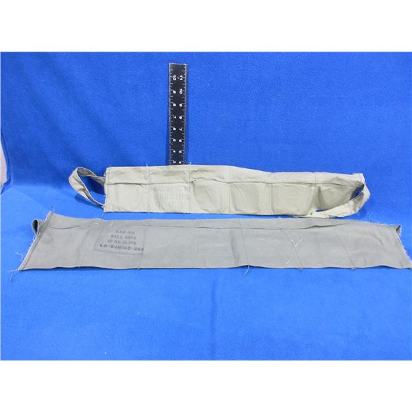 2 Empty Bandoliers - 5.56MM Ball M193 10 RD Clips & 30 Ball M2 8 RD Clips