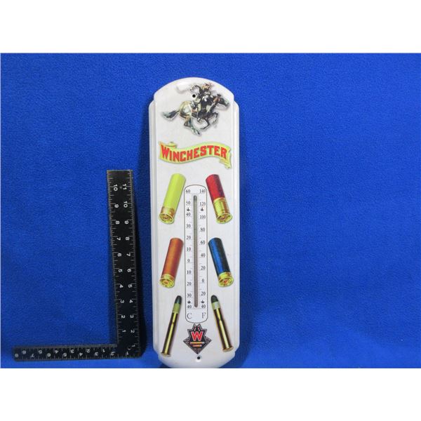 Winchester Thermometer Tin Sign - 17" x 5"