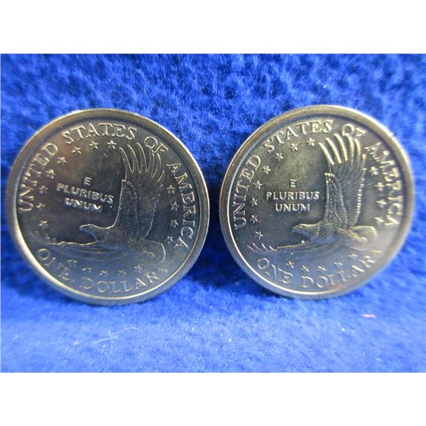 2 - 2000 USA One Dollar Coins "Sacagawea Dollar"