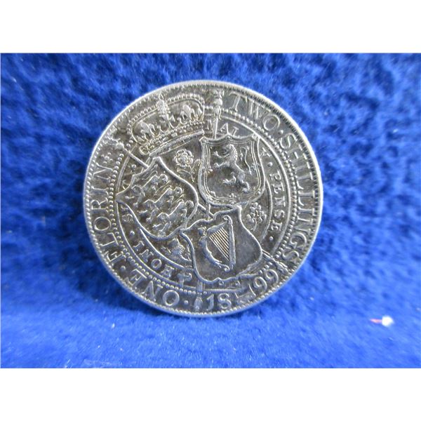 1899 UK 1 Florin (2 Shillings) Queen Victoria - .925 Silver