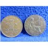 Image 1 : 1913 UK Half Penny and 1980 UK 2 New Pence