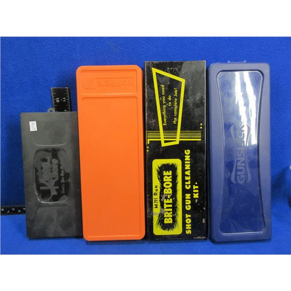 4 Empty Gun Cleaning Kits - Kleenbore, Gunslick, Hoppe's 9, Brite-Bore