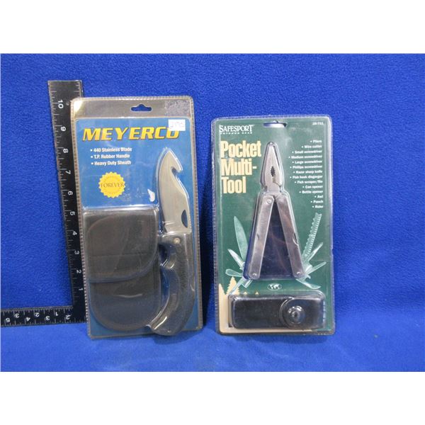 Meyerco Blackie Collins Gut Hook Knife & Safesport Multi-Tool Pliers