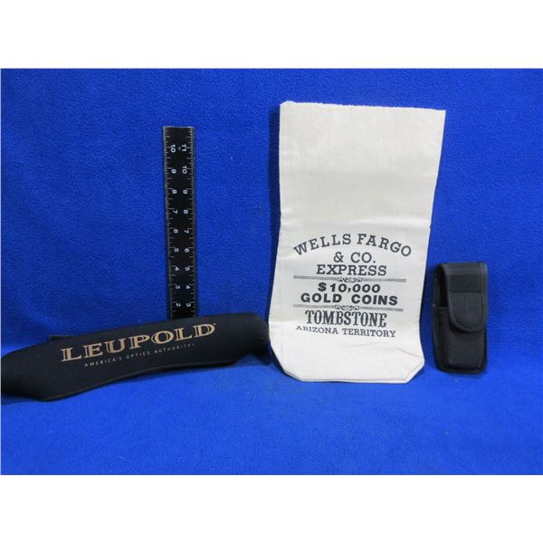 Lot of Misc. - Wells Fargo Bag, Leupold Scope Cover, Bianchi Mag Pouch