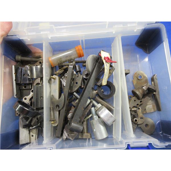 Lot of Misc. Gun Parts - Screws, Bases, Etc. in Small Partition Box