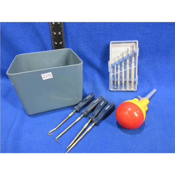 6 Pc Precision Screwdriver Set, Ratcheting Screwdriver & Mastercraft Hook & Pick Set