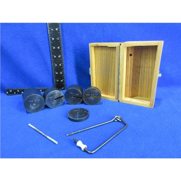 Vintage Trigger Weight Gauge in Wood Box - Mfg by Henry Estes