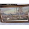 Image 1 : Framed Painting by Jerry Doell - Elk and Trees - 56" x 32 1/4"
