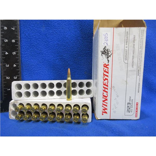 223 Rem. 45gr JHP Winchester (Pick Up or Ship by UPS Only)