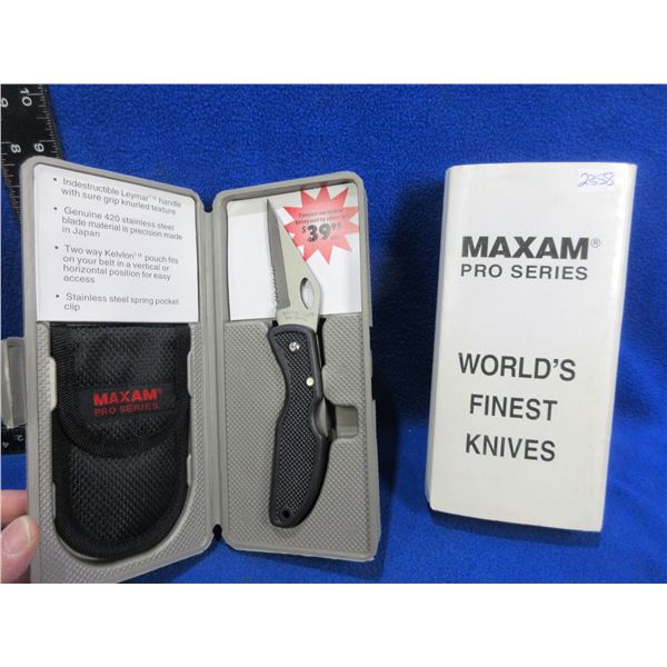 NEW - Maxam Pro Series Folding Blade Lock Knife w/ Sheath