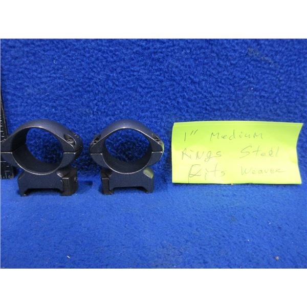 1" Medium Steel Rings - Fit Weaver Style Bases