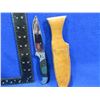 Image 2 : Fixed Blade Knife with Leather Sheath - 4" Blade, 8" Total Length