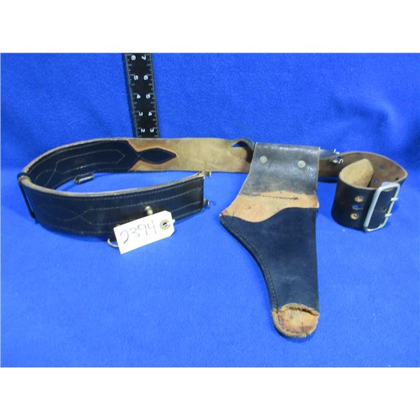 Leather Belt and Holster - Size 34