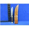 Image 2 : Fixed Blade Knife with Leather Sheath - 5" Blade, 9" Total Length