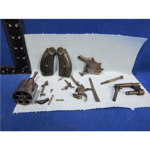 Lot of Misc. Revolver Parts - S&W Grips, Cylinder, Trigger, Etc.