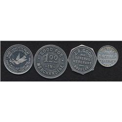 Lot of 4 Ontario Merchant Tokens