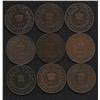 Image 1 : Lot of Nine Newfoundland One Cents